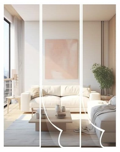 Magnet Doppeltür Fliegengitter mit Insektenschutz - Weiß | 280x265cm | Ideal für Balkon-, Schiebe- und Terrassentüren
