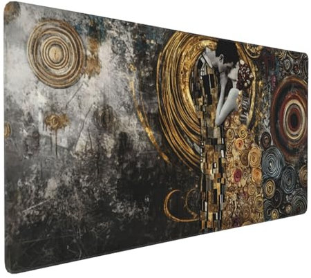 Alfombrilla Ratón Pareja Alfombrilla Ratón XXL 1200x600x4mm Alfombrilla de Ratón Ergonómica,Lavable,Desk Mat con Base Antideslizante y Bordes Cosidos,Mouse Pad de Oficina y para Gaming en Casa Retro