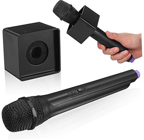 DRESSOOS Realistic Fake Microphone Toy for Boys and Girls Reporter Mic Prop Boys and Girls Microphone Stand Square Flag Station