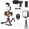 Smartphone Vlogging kit, for Apple & Android, includes USB-C & iPhone Lightning Cable, YouTube Starter Kit, Podcast Equipment, Tripod, Shotgun Mic, led Light, Phone Holder