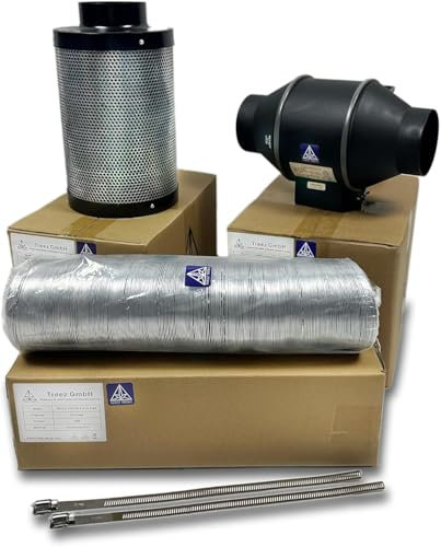 Treez Tools Grow Abluft Set 100mm Belüftungsset für Growzelt Aktivkohlefilter