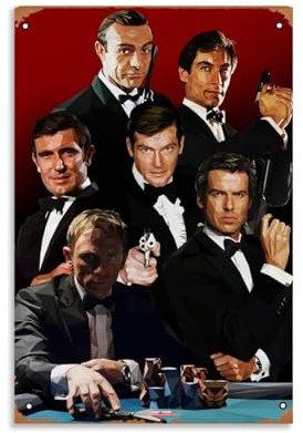 TEWRGEU James Bond Poster No Time to Die, Kunstdruck, Leinwand, ästhetisches Cover, Poster, Vintage-Gemälde für Zimmer, 20 x 30 cm, ungerahmter Stil