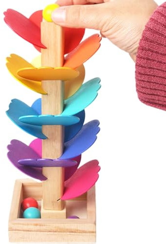 Music Tree Wooden Marble Run – Musical Tree Marble Run Toys, Rainbow Singing Tree Rolling Ball Tower - Colorful Bead Track Game Toy for Kids Girls and Boys