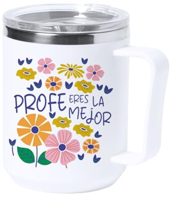 LINFORMAL Taza Térmica Profesora Fin de Curso, Vaso Térmico Acero Inoxidable, Regalo Profe Original para Maestra, Seño o Tutora, Regalos para Profesores - Libre de BPA - Porfe eres la mejor -
