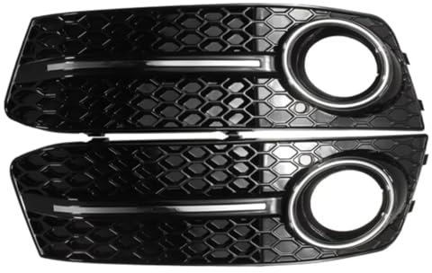 Glänzend schwarz Auto Front Nebel Licht Mesh Grille Abdeckung Nebel Lampe Waben Grille Abdeckung Für Audi A4 B8 2009-2011