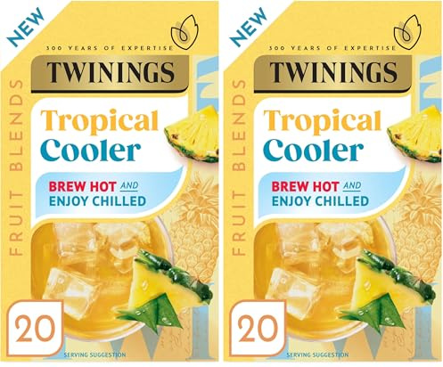 Twinings Tropical Cooler. Pineapple Flavour Fruit Infusion tea bags. 20 tea bags. (Pack of 2)