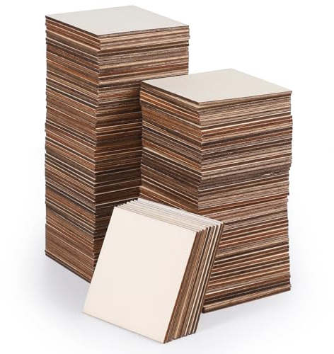 DBREAKS 200 Stück Quadrate Holzscheiben 6cm Naturholz zum Bemalen Basteln | Naturholz zum Bemalen und Beschriften, für DIY, Handwerk, Hochzeit und Weihnachtsdeko