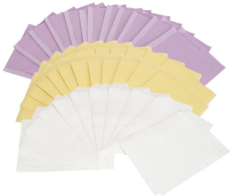 60 Pcs Disposable Nail Art Table Towels Soft Oil Proof Table Mat for Manicure Purple Yellow White