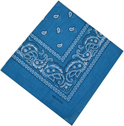 Bandana Halstuch Biker 1er 3er 6er 12er Pack Nikki Tuch Schal Paisley Kopftuch 100% Baumwolle (1er, Türkis)