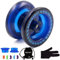 MAGICYOYO K1 Yoyo Professionnel Yoyo Responsif Enfant à Adulte yoyos Magic yoyo Plastique Durable yo-yo avec Sac à Glove yo yo 5 Cordes Bleu foncé