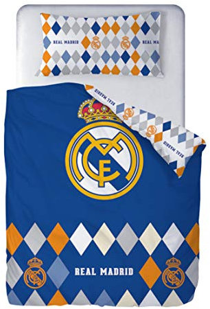 Real Madrid CF - Bettbezug Rhombos für Bett 90 cm (2-teilig)