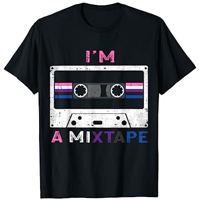 Im A Mixtape Genderfluid Pride Flag LGBTQ Retro LGBT Gift T-Shirt