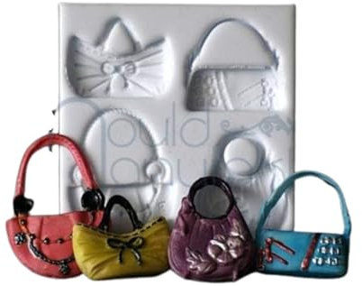 Coximus Silikonform Handtasche | hochwertige Silikonform für Fondant und Flowerpaste | schnell & einfach zum Reindrücken | Made in Germany