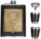 NOPNOG 8oz Flachmann, Spirits Subpackage Flasche, Whisky und Wodka Flasche, mit Tassen und Trichter, CCCP Muster, Edelstahl