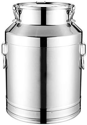 Milchtransportfässer Mit Silikondichtung, 201 Edelstahl Milchkanne Weinkübel Milchkännchen Eimer Tote Krug Ölflasche Teekanister Zur Lagerung Von Flüssigkeiten (Silber),7L