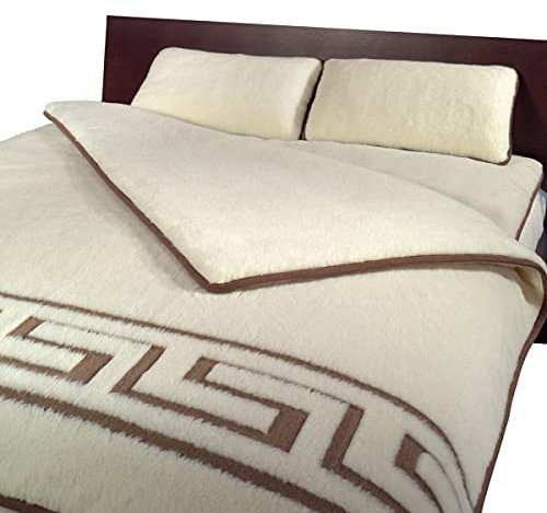 Bettdecke Wolldecke Greca 140x200 Ganzjahresdecke Naturfaser 100% Merino