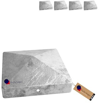 GeZu Impex Post Cap 71 x 71 mm Stainless Steel Set of 4 Pyramid Square Fence Post top caps Metal