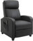 HOMCOM Fauteuil de Relaxation et Massage électrique avec Inclinaison Manuelle Dossier Repose-Pied réglable revêtement synthétique Noir