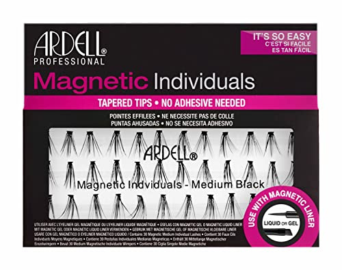 ARDELL Magnetics Individuals Medium (36 Stk) - Magnetische Einzelwimpern aus Echthaar zur Wimpernverlängerung, falsche Wimpern magnetisch-kein Kleber nötig, einzelne Büschel, mehr Volumen,natürlich