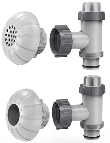 SUMMERBUDDY Above Ground Pool Parts, Replacement Pool Pump Part with Plunger Valve, 1.5 Outlet Strainer & Inlet Nozzle, Pool Hose Adapter for Sand Pump (Style 1)
