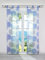 ESLIR Schiebegardinen Set 2er Flächenvorhänge mit Klettband Gardinen mit Schlaufen Schiebevorhang Voile Schlaufenschal Transparent mit Kreis Muster Blau BxH 57x245cm 2 Stück