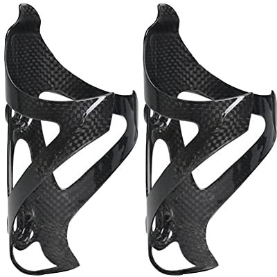 RongXuan Lot de 2 porte-bouteilles de vélo, entièrement en carbone, légers, pour VTT, vélo de route, brillant