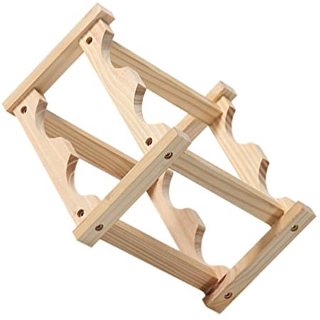 Homoyoyo Portabottiglie in Legno Per Vino Espositore Doppio Per Bottiglie Di Vino Da Casa o Ufficio Portabottiglie Salvaspazio