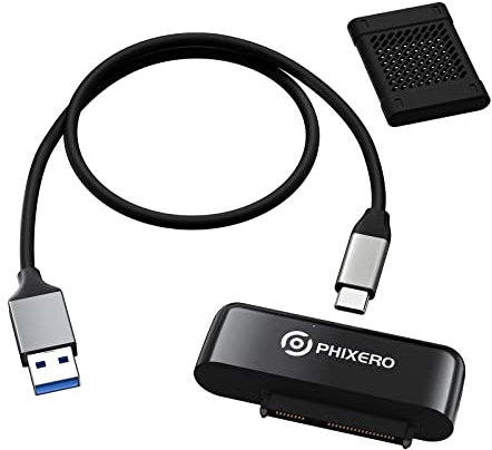 PHIXERO SATA auf USB 3.0 Adapter für 2,5 Zoll HDD/SSD,SATA auf USB unterstützt UASP, USB auf SATA Adapter, kompatibel mit PS5/PS4/Ninja V/Mac/Samsung/Seagate/WD