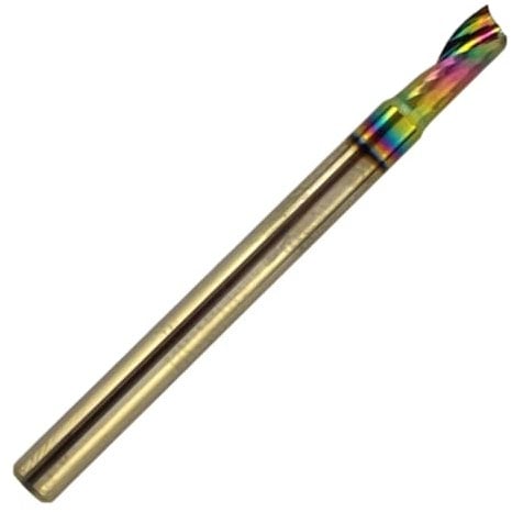 Rennie Tools - 3mm Cutting Diameter x 9mm Single Flute (O Flute) Solid Carbide Up Cut DLC Coated Spiral Router Cutter For ACM Aluminum Acrylic PVC MDF Plastic Endmill/End Mill