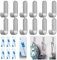 Realure 12 Piezas Ganchos Adhesivos para Pared de Acero Inoxidable, Colgadores Adhesivos Resistentes, Percha Adhesivas Sin Taladro, Gancho Adhesivo para Colgar Toallas Albornoz, Baño y Cocina (Plata)