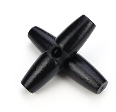 12 Stück Knebelknöpfe schwarz 30mm Knebel 1 Loch länglich Knöpfe Keilknöpfe zum annähen nähen basteln - Jackenknöpfe Mantelknöpfe