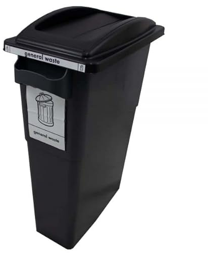 Sustainabin Indoor Recycling Bin - 70 Litres (Black - Swing Top - General Waste)