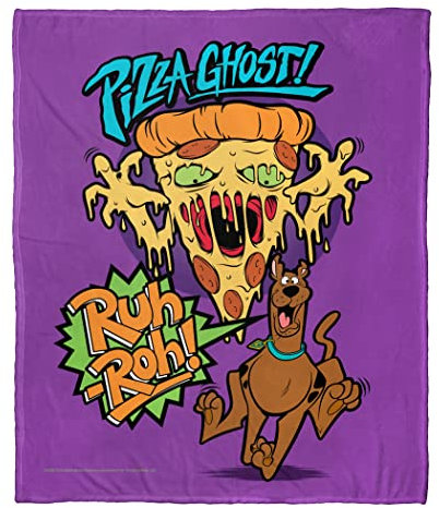 Northwest Warner Bros. Scooby-DOO Überwurfdecke, seidig, 127 x 152 cm, Pizza-Geist