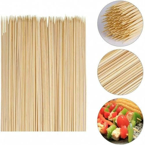 RANASONS 150 Bamboo Skewers Sticks Wooden Skewers Sticks for Chocolate Fountain, BBQ,Kabob, Appetizer, Cocktail and Fruit 10 INCH (25cm)