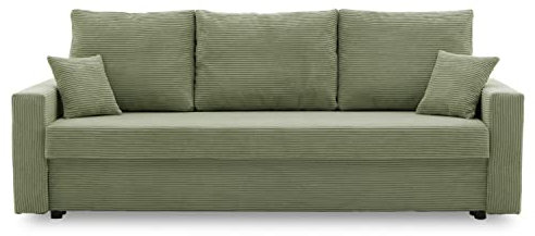 Couch Aikido I 223x90 - mit schlaffunktion - Farben zur Auswahl - modernen Couch - mit Bettkasten - Moderner Cordstoff - Stoff POSO (POSO 047)
