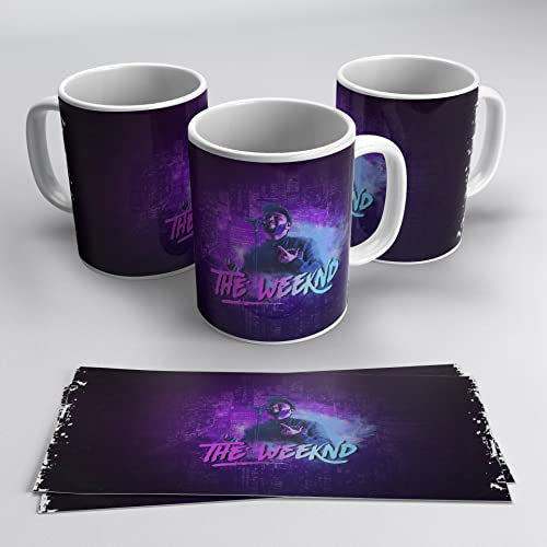 newseny Taza de The Weeknd con colores lilas. Regalo para fans de The Weeknd. Taza música cantante. Cerámica 350ml