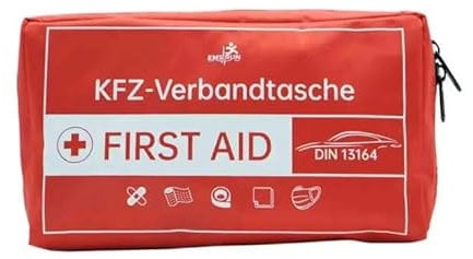 CARSO KFZ-Verbandtasche, Auto-Verbandstasche nach aktueller DIN 13164:2022, gültig für 2023 gemäß StVO