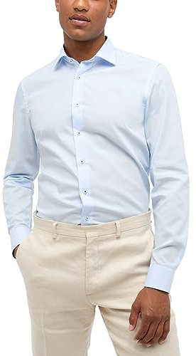 ETERNA Herren Popeline Hemd Slim FIT 1/1 himmelblau 43_H_1/1