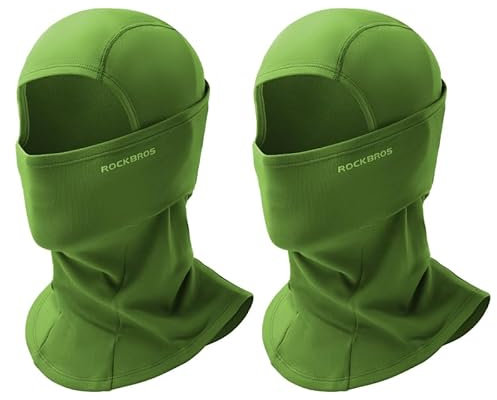 ROCKBROS Sturmhaube Herbst/Winter Thermo Balaclava für Outdoorsports Radfahren Skifahren Snowboard Reflektierend Winddicht Anti-Staub Atmungsaktiv für Damen Herren Armeegrün 2 PCS