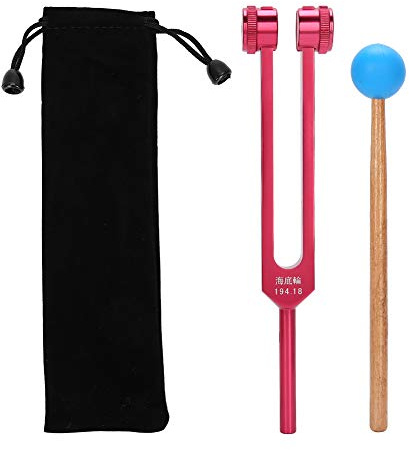 Tuning Fork, 194.18 Hz Tuning Fork with Silicone Hammer and Storage Bag Set, Music Instruments Tuning Forks for Sound Therapy, Meditation and Relaxation