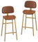 Junpllvic Barstühle 2er Set PU Leder Barhocker Barschränke Stuhl Modernes Design Barhocker, Moderne Werkstattstühle für Theke, Bar, Kücheninsel