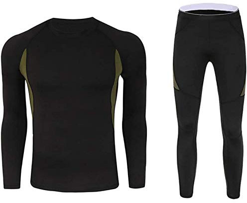 Fulidngzg Skiunterwäsche Herren Fahrrad 2 Teilig Set Unterwäsche Thermounterwäsche Wärme Motorrad Thermohose Skiunterwäsche Winter Winter Funktionsunterwäsche Thermowäsche Outdoor Leggings