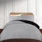 Brushed Microfiber Duvet Cover Sets Plain Dye Quilt Cover with Pillowcase Reversible Bedding Black Grey Soft, Luxury - Double