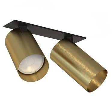 Deckenspot Messing Unterputz 17 cm lang klein 2-flammig GU10 massiv schwenkbar verstellbar Einbau Deckenstrahler Deckenlampe Küche Wohnzimmer