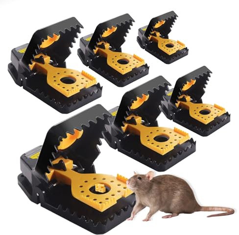 Dutreg Mausefallen Schlagfallen, 6er Wiederverwendbar Mäusefalle Schlagfalle, Effizient Profi Rattenfalle Für Innen Haus Küche, Draußen Garten(Klein)
