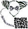 LXWINNER 5 Stück Zebra Kostüm Set, Tiere Ohren Stirnband Fliege Schwanz Selbstklebende Aufkleber, Kostüm Kinder, Halloween Faschingskostüme Zubehör für Fasching Cosplay Party