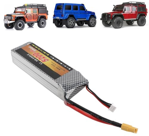 Batterie Lipo 11,1 V, 5200 MAh 35C 11,1 V XT60 2S Li Polymère RC pour Voiture, Camion, Véhicule télécommandé