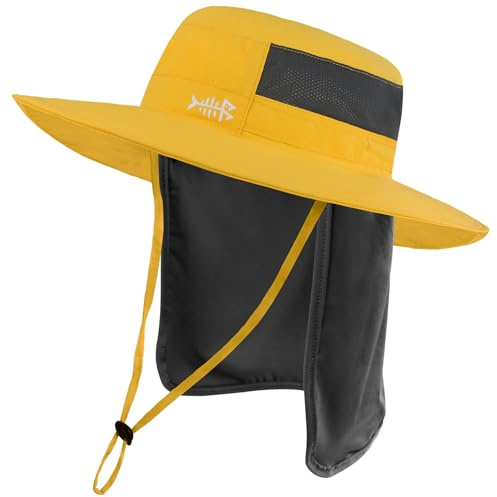 Bassdash Cappello da Pesca Cappello da Pescatore Unisex Tessuto Morbido Cappello da Pesca Impermeabile con Patta Staccabile