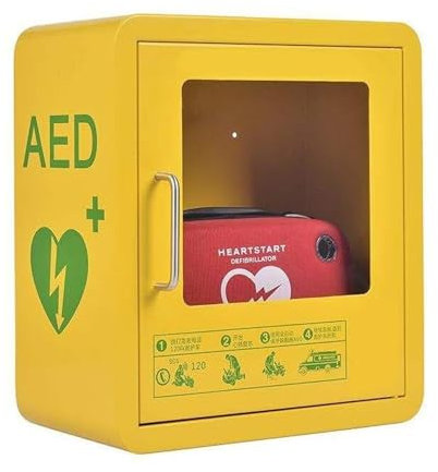 WOLWES AED-Schrank, AED-Defibrillator-Aufbewahrungsschrank, Mit Schnappverschluss, Metallstahlplatte Und Passend For Die Meisten AED-Modelle, Notfall-Kit-Box Und Erste-Hilfe-Kit For Zuhause, Schule Un