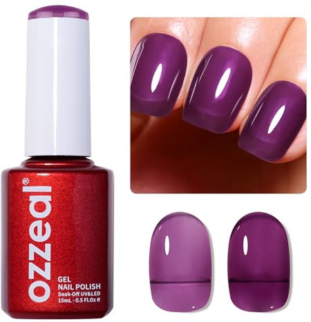 Ozzeal Jelly Nagellack - Tiefes Lila Gelee UV LED Jelly Gel Nagellack für Nail Art DIY Maniküre 15ML